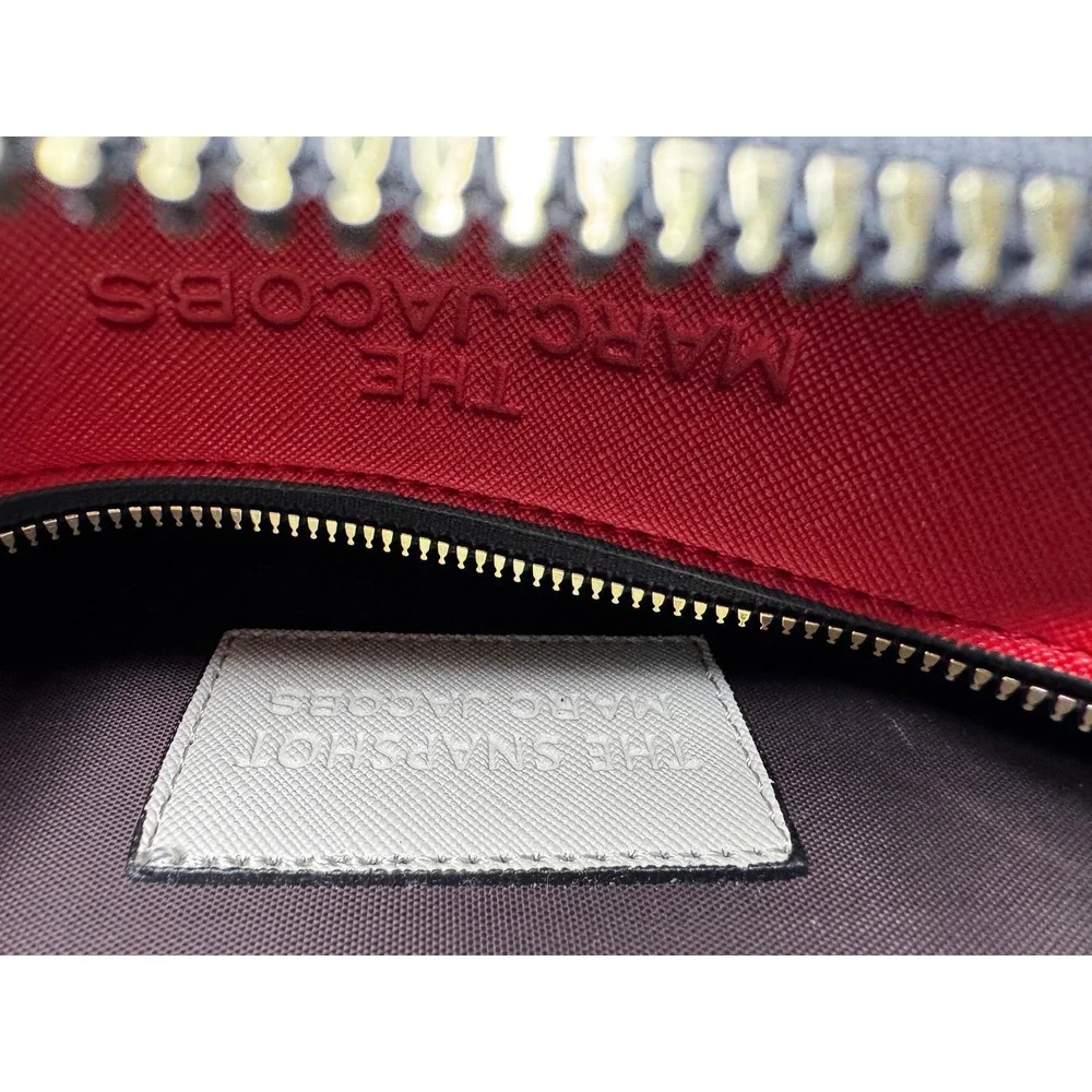 Marc Jacobs The Snapshot Crossbody Bag White Red Black Saffiano Leather Gold HW